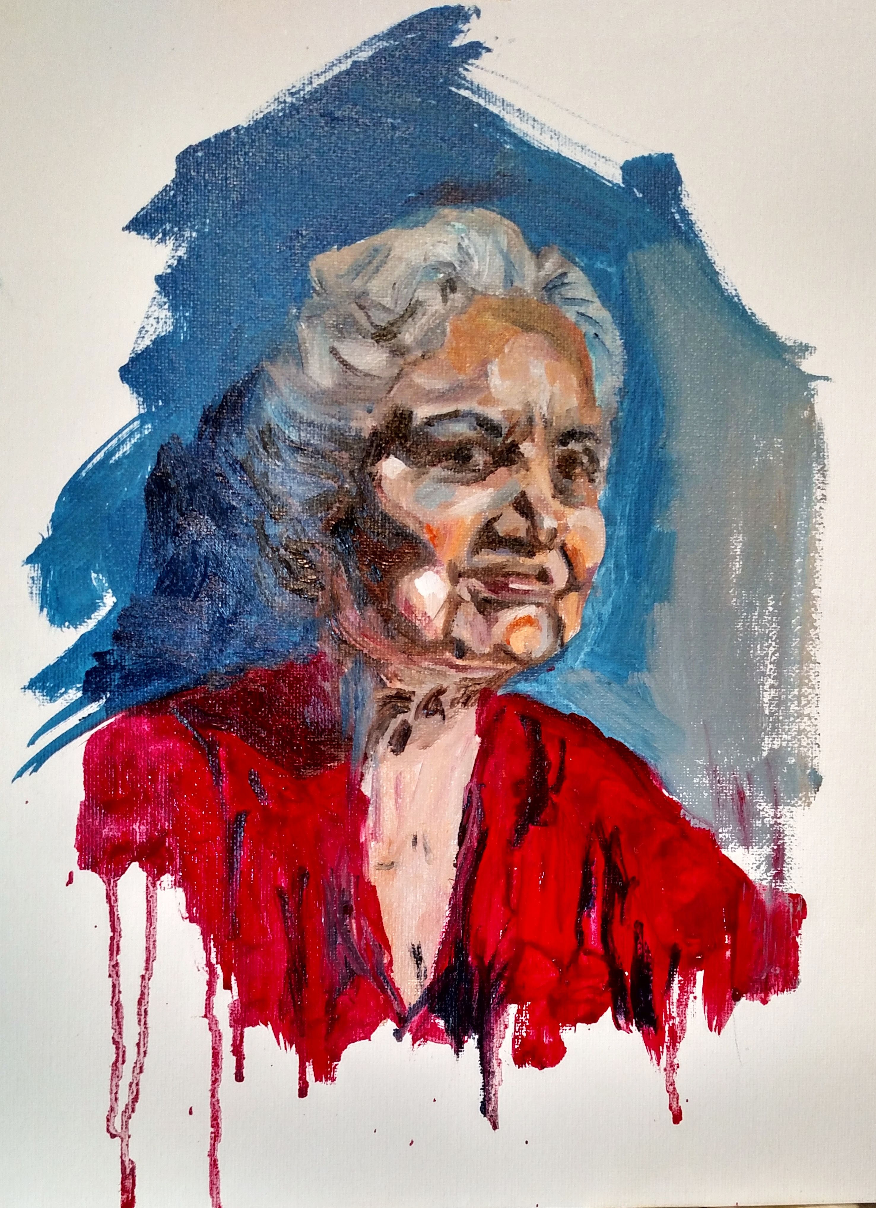 The Poetess 14x11 Oil on Canvas