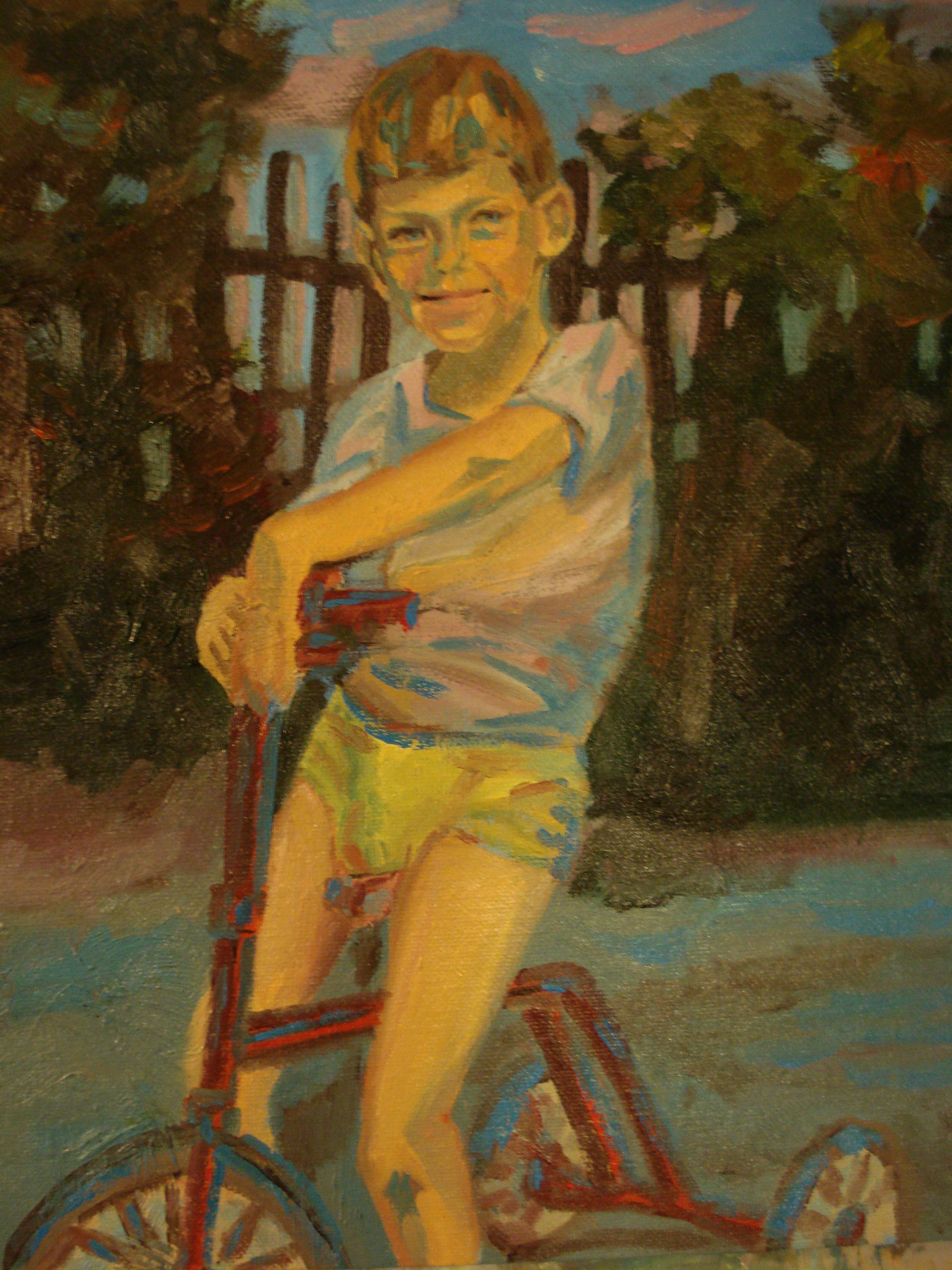 Boy and his tricycle