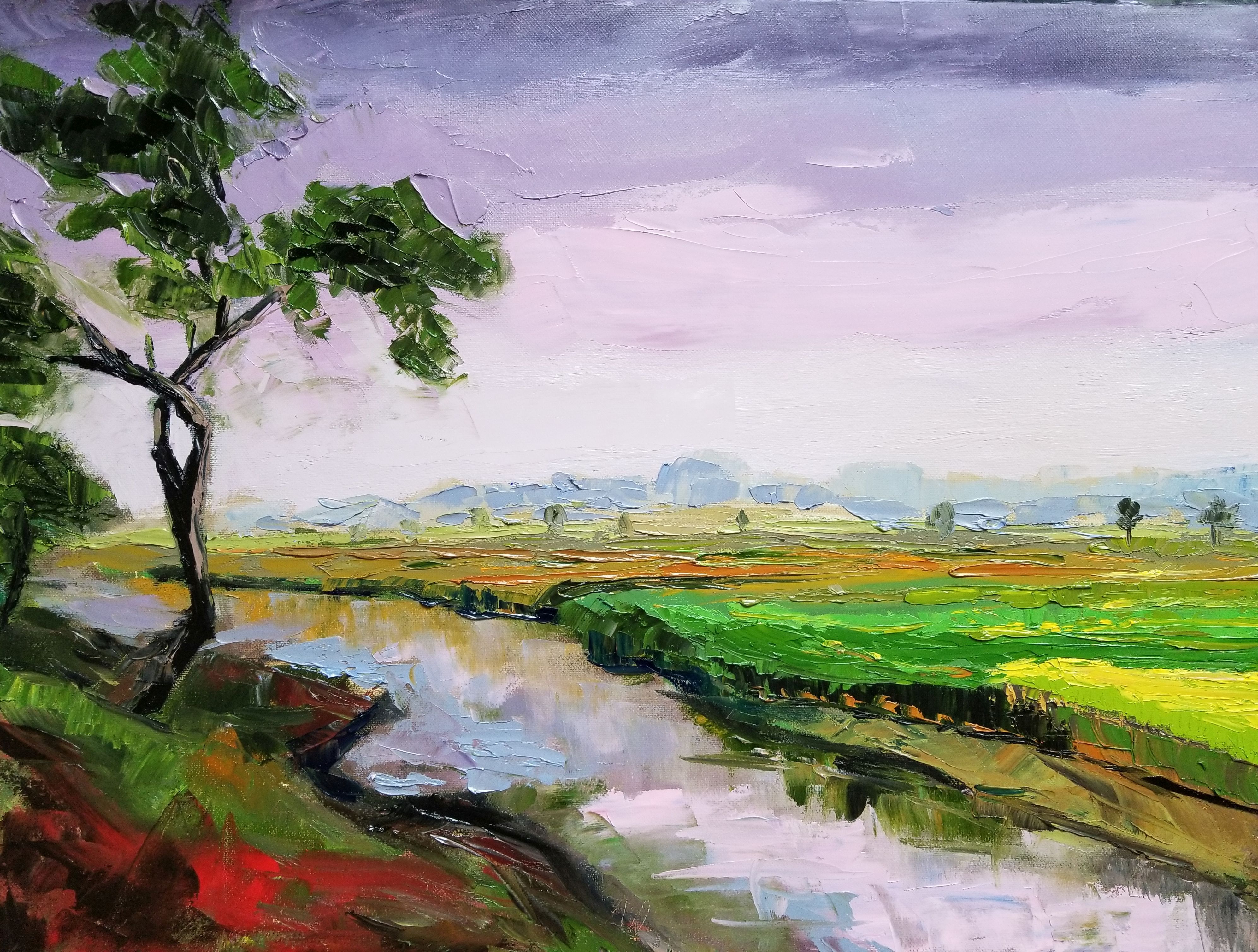Rivulet by the fields 18x24 Oil on canva