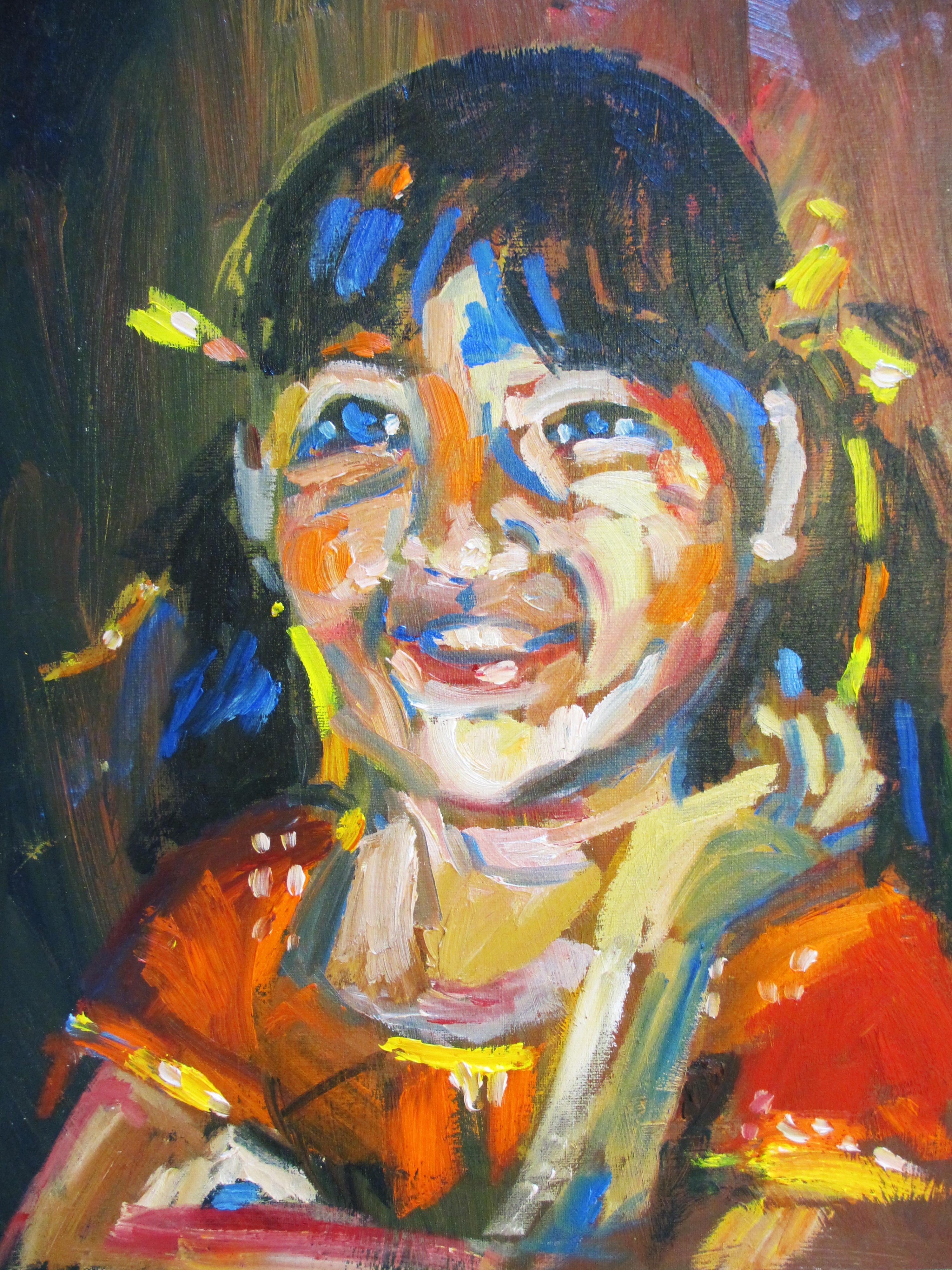 Mayas golden ribbons 20 x 16 oil on canv