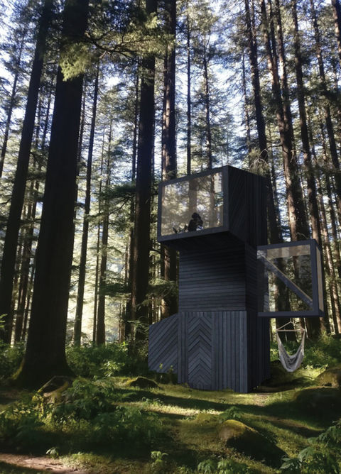 meditatie cabin architectuur ontwerp houtbouw