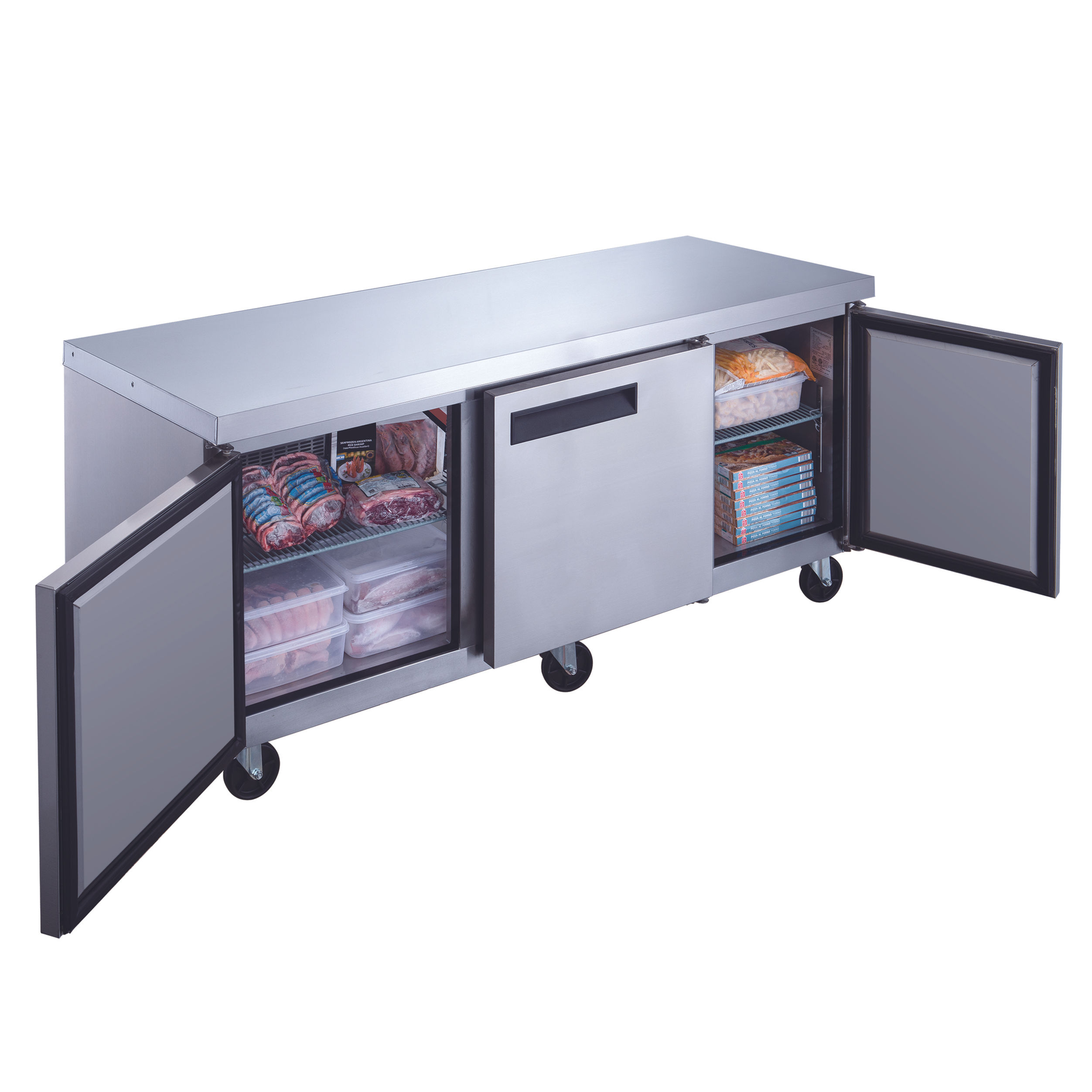 DUC72F 3-Door Undercounter Commercial Freezer in Stainless Steel