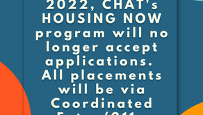 As of Oct.1st, Housing Now no longer accepting direct applications, will draw from Coordinated Entry