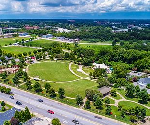Aerial view of Barnet Park in Spartanburg, South Carolina.