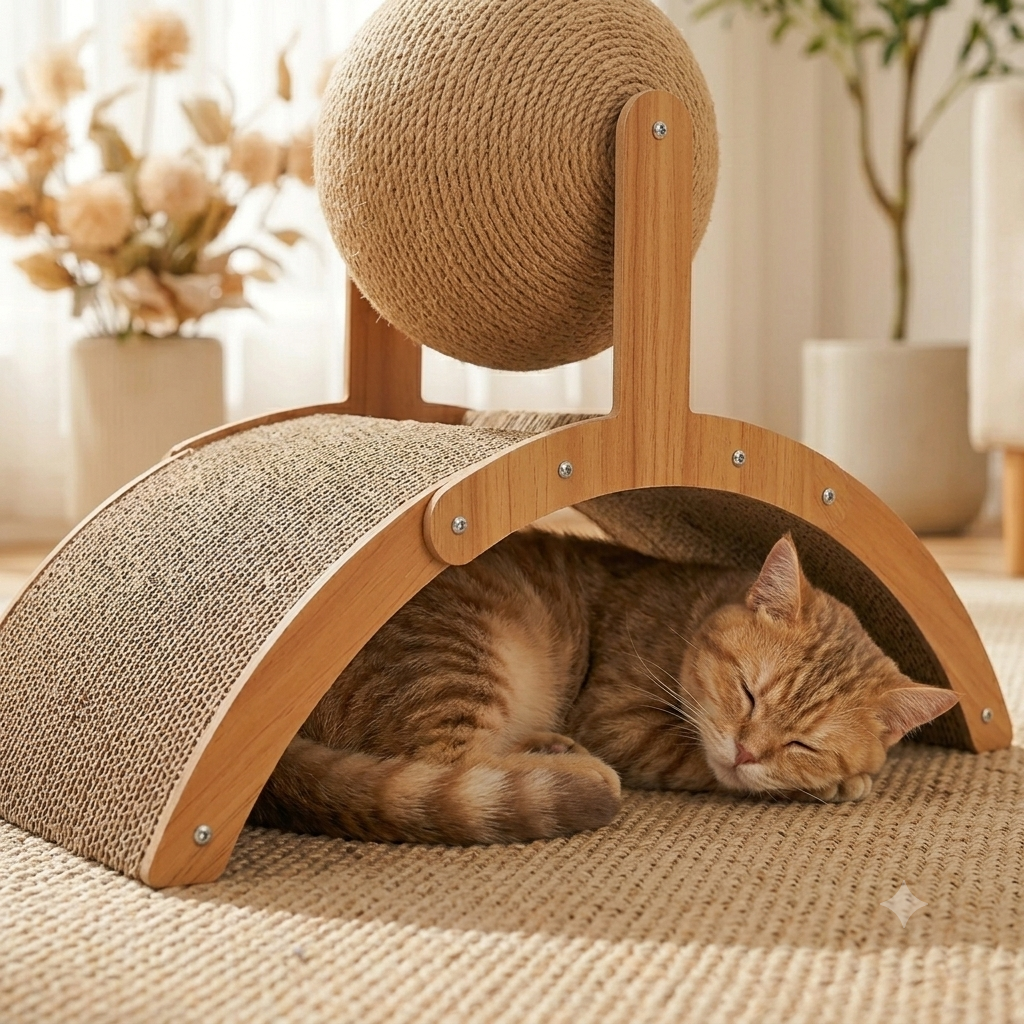 Feline Refuge — Bridge Scratcher with Sisal Ball