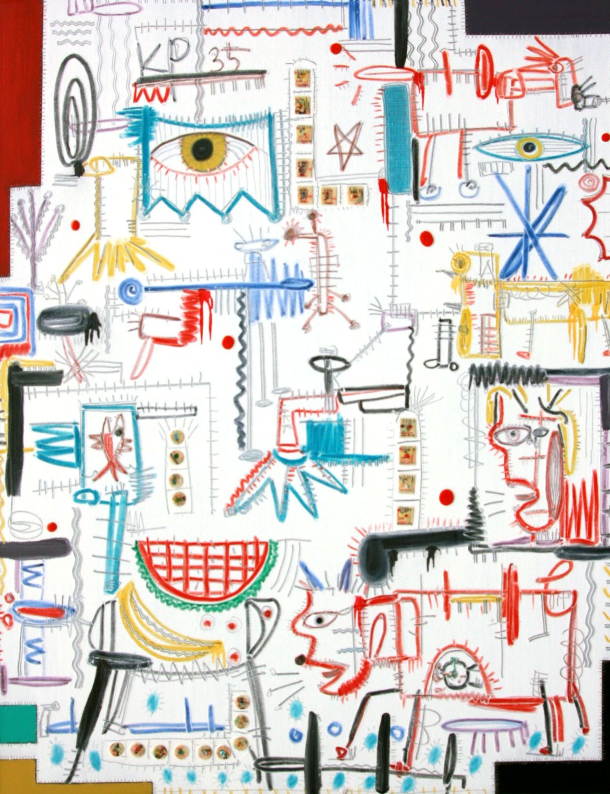 2012 white play series ;An involuntary action; 48x72inch oil on canvas