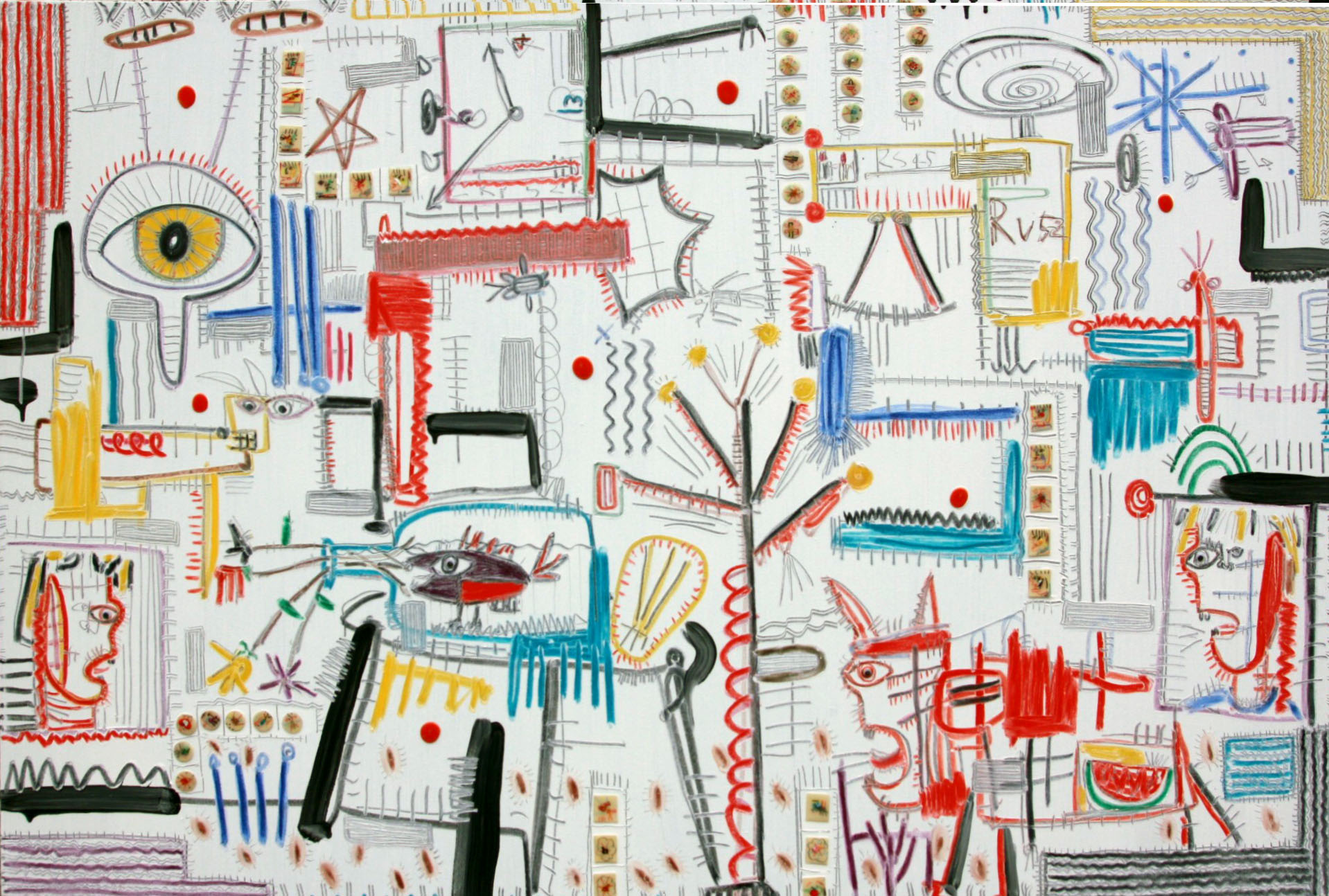 2012 white play series ;will be happy;48x72inch oil on canvas