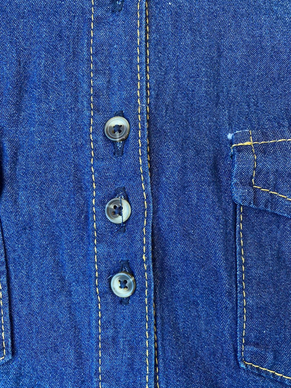Miniatura: Camisa índigo 8 onz. manga larga 100% algodón para Dama