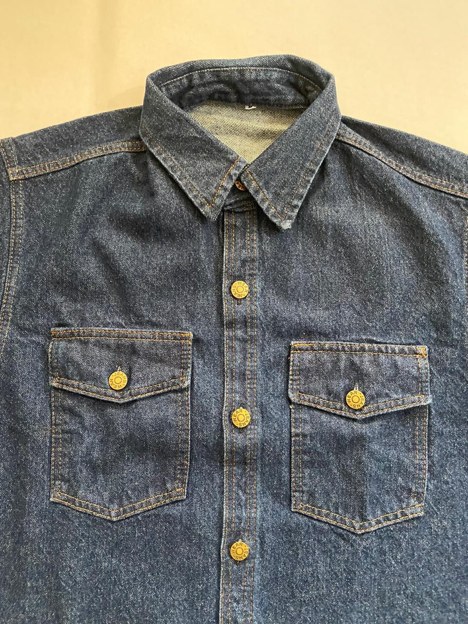 Miniatura: Camisa índigo 14 onz. Hombre, prelavado, manga larga