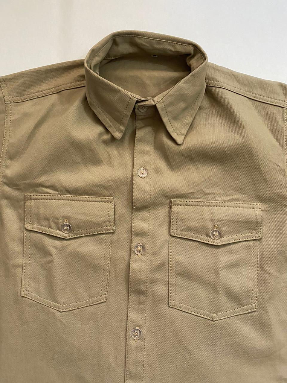 Miniatura: Camisa Dril Vulcano Color Caqui 100% algodón doble bolsillo de tapa