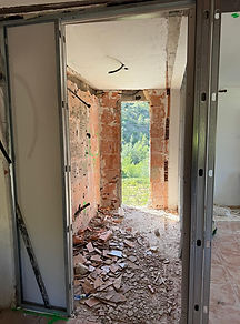 Baño en obra casa Priorat, reforma estructural Sebastián Vedoya