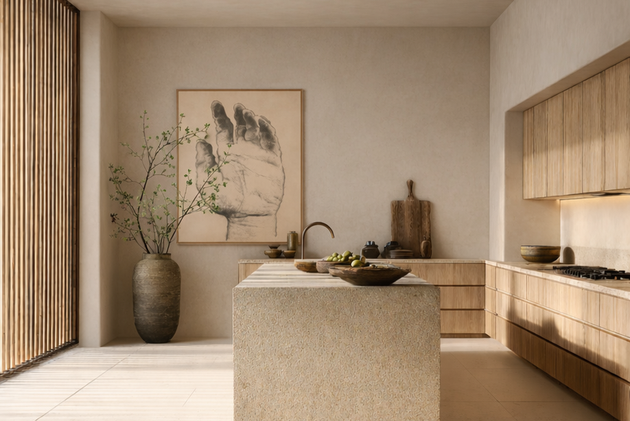 Cocina casa en Menorca, proyecto arquitectura Sebastián Vedoya