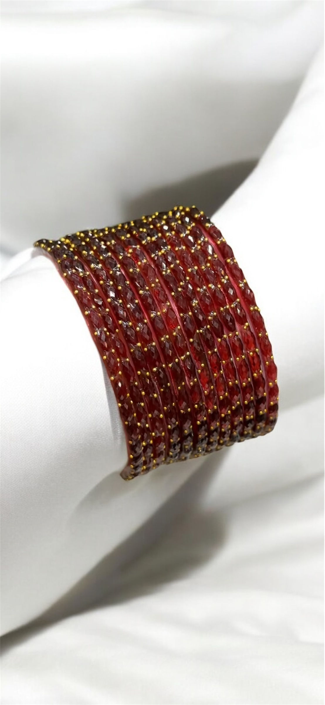 Maroon Raindrop Glass Bangles