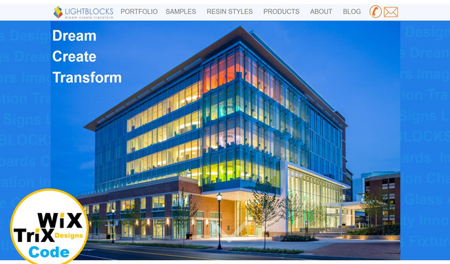 LIGHTBLOCKS: Mission: Transfer site from old Wix HTML5 Editor to the new Wix Editor. Transfer entire blog. Use wix code to create a two column drop down menu. Complete UX/UI designs. Complete SEO plan.