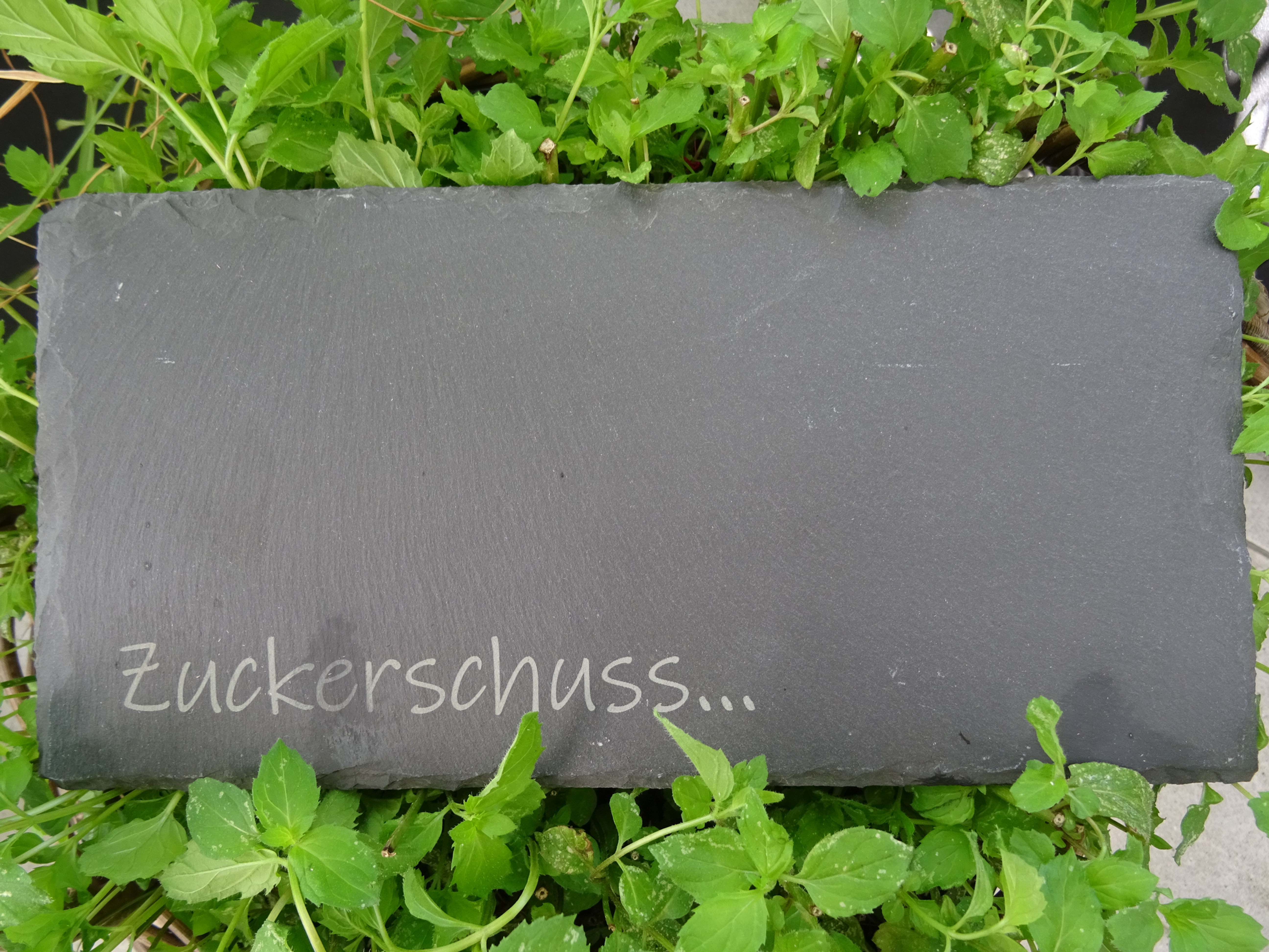 Schiefertafel Zuckerschuss