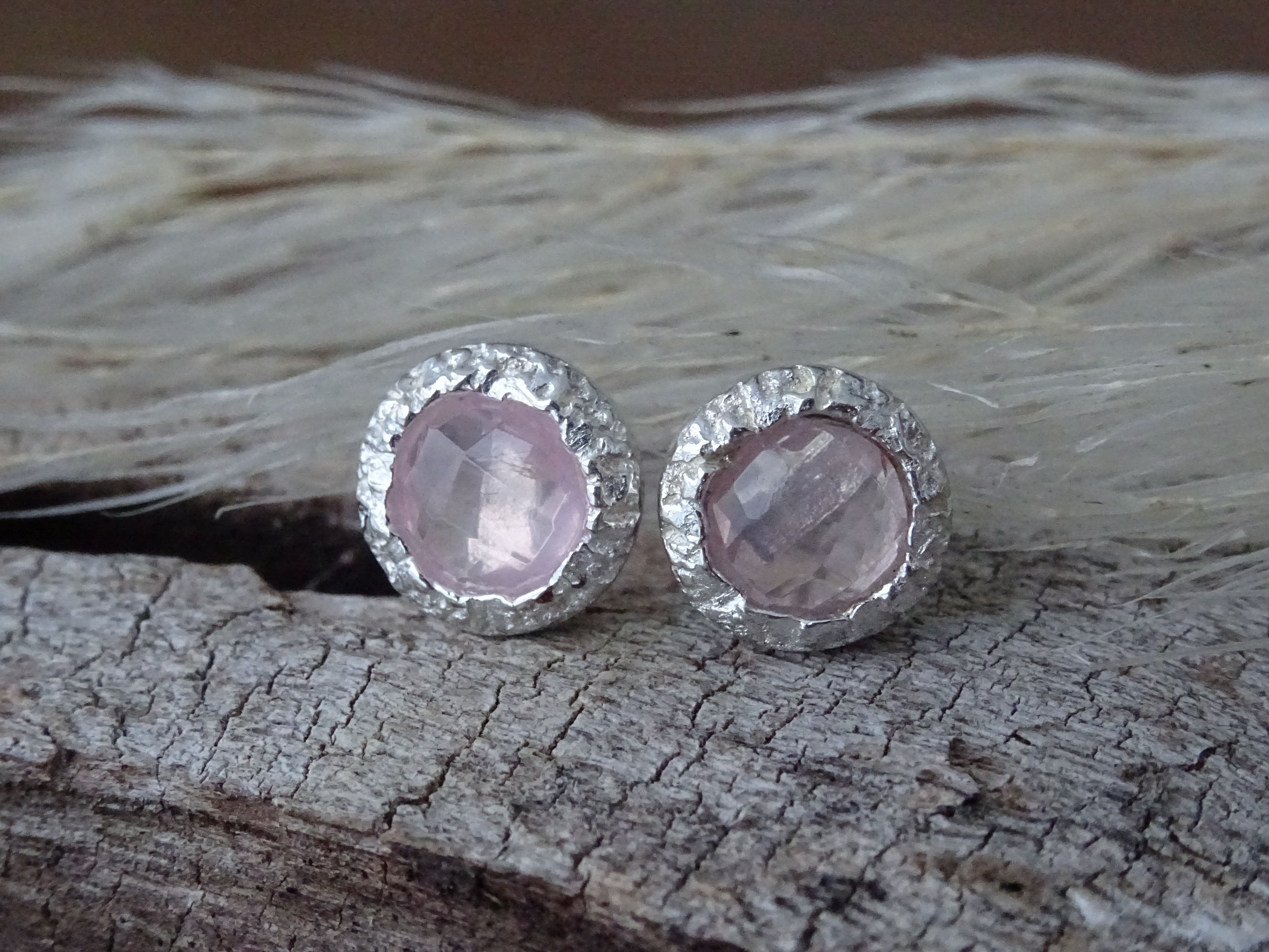 Ohrstecker Rosenquarz