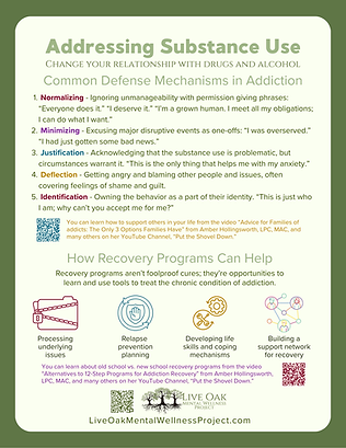 Addressing Substance Use - A Live Oak Intervention Education Worksheet - B