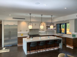 Contemporary Kitchen with Large Seating Island