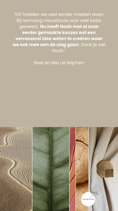 Dit hadden we veel eerder moeten doen. Bij aanvang nieuwbouw was veel beter geweest. Nu heeft Noah met al onze eerder gemaakte keuzes wel een verrassend idee weten te creëren waar we ook mee aan de slag gaan. Dank je wel Noah.