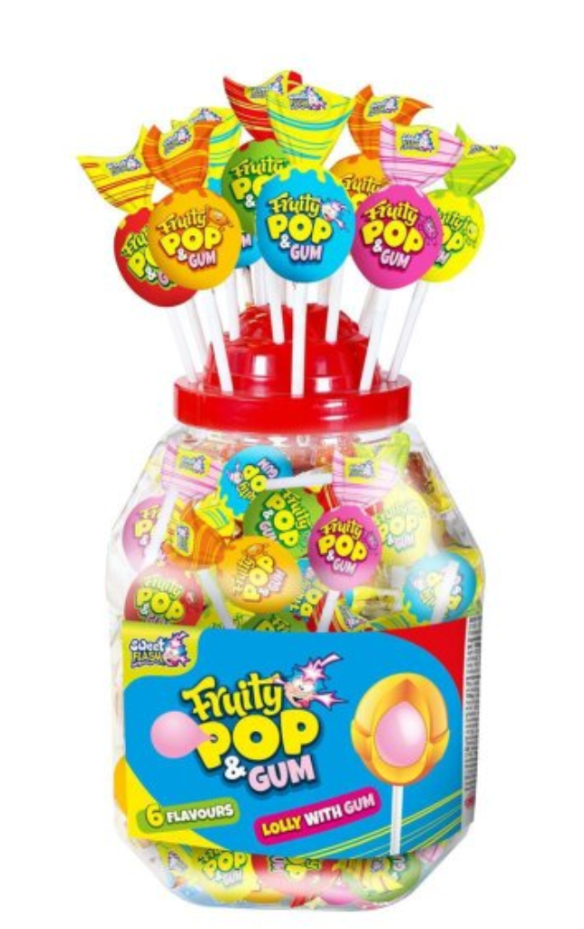 Fruity Pop Lolly's met kauwgomvulling 100 stuks