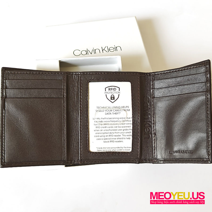 Thumbnail: ví da nam cao cấp tphcm Calvin Klein, ví da nam cao cấp hà nội Calvin Klein, Ví nam da thật màu nâu Calvin Klein, Ví nam xách