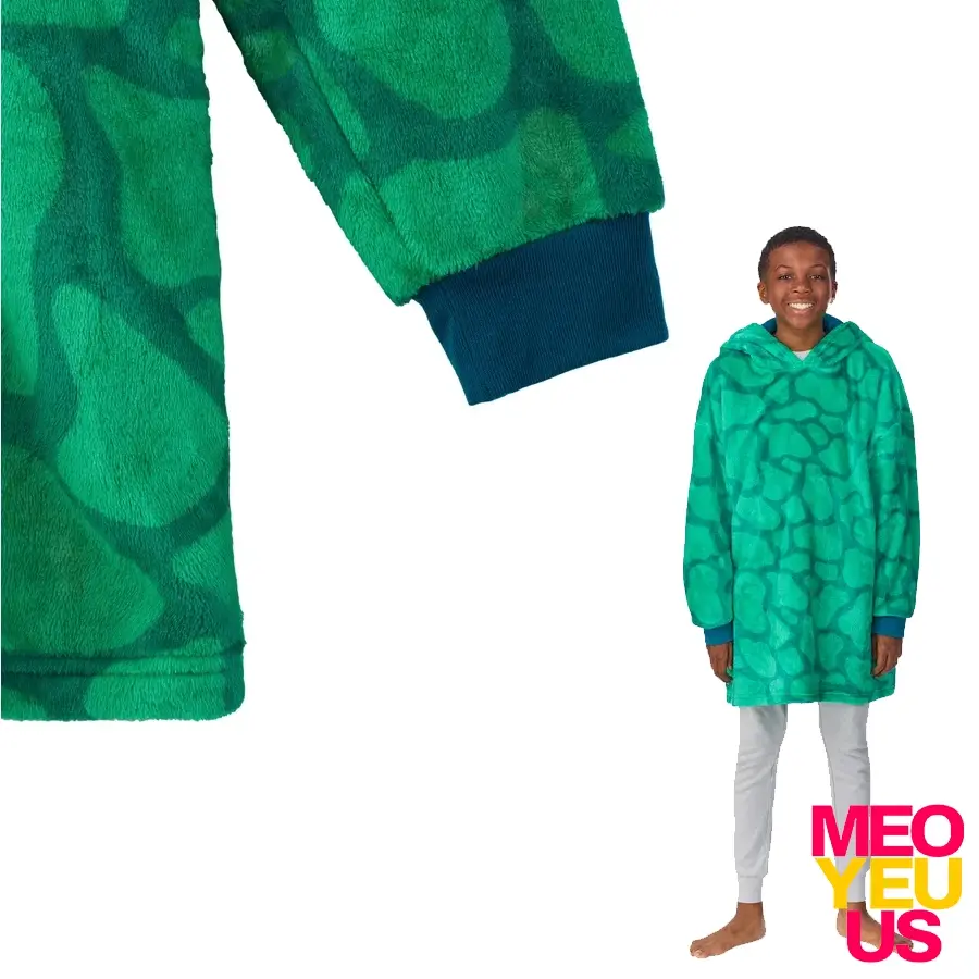 Thumbnail: Saint Eve sleep hoodie, kids wearable blanket, youth hoodie blanket, kids dinosaur hoodie, plush hoodie pillow, convertible h