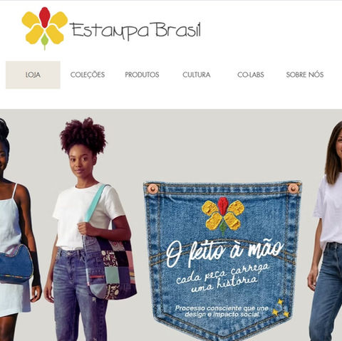 Loja virtual da Estampa Brasil desenvolvida pela ELA Lab Digital com foco em vendas online, usabilidade e identidade visual.