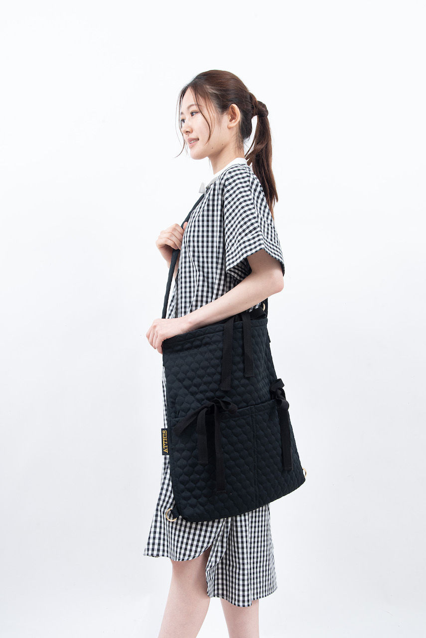 1ATTHIS Black Quilt 3 way Bag121