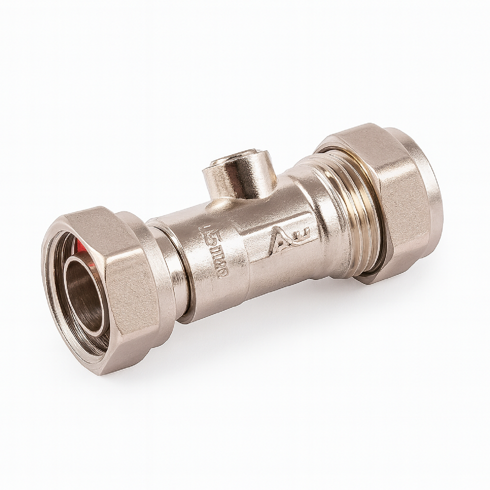 WRAS 15MM X 1/2" STRAIGHT CHROME SERVICE VALVE