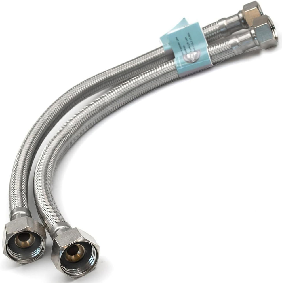 Flexi Pipe 3/8 x 1/2 inch BSP - 300mm - Inner DIA 7.5mm (Pair)
