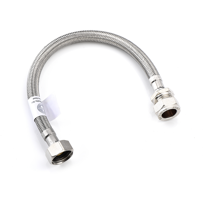 15MM X 1/2" X 30CM FLEXIBLE TAP CONNECTOR