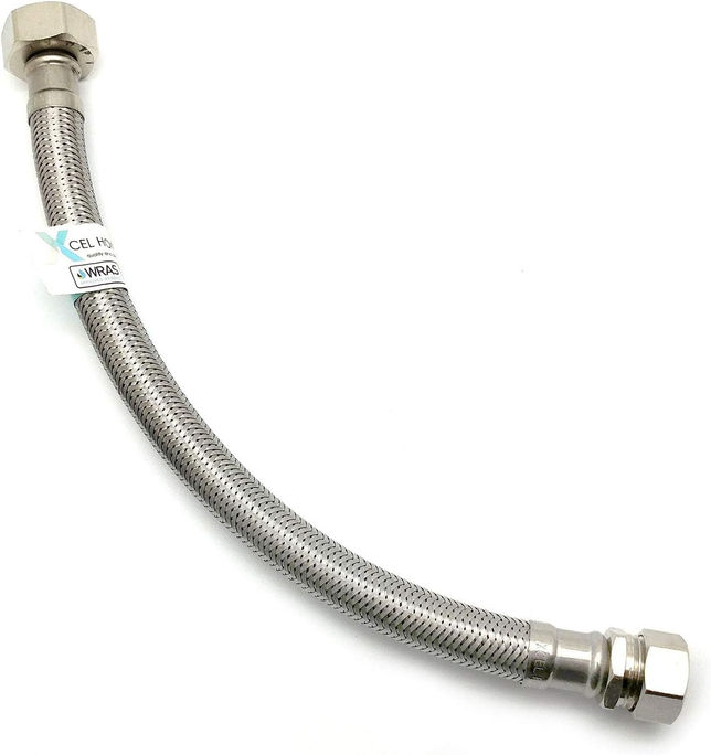 WRAS Flexi Pipe 15mm Comp x 3/4 inch BSP - 300mm - Inner DIA 9.8mm (1 Pipe)