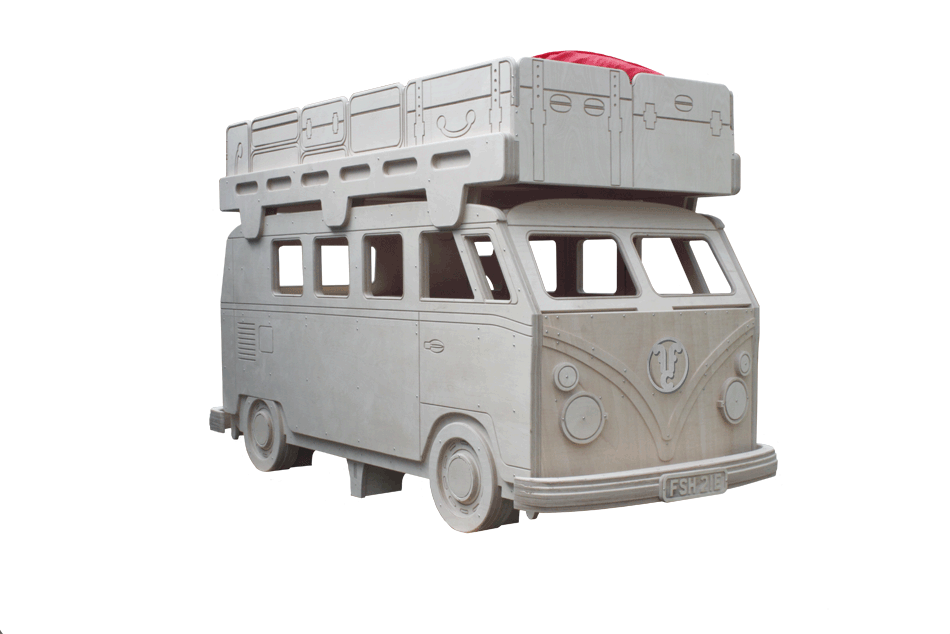 Split Screen Camper Van Bunk Bed by Fun Furniture Collection, home of kids theme bed, storage and toy boxes