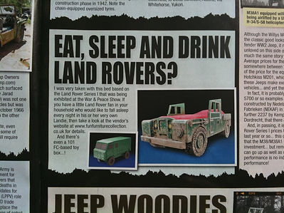 Fun Furniture Collection makers of handmade to order kids theme bed in showing the Land Rover Series 1 and Land Rover 101FC toy Box Kids Single theme bed in a press article