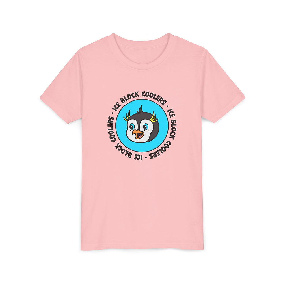 Thumbnail: Youth Tee Ice Block Coolers Penguin Emblem Logo