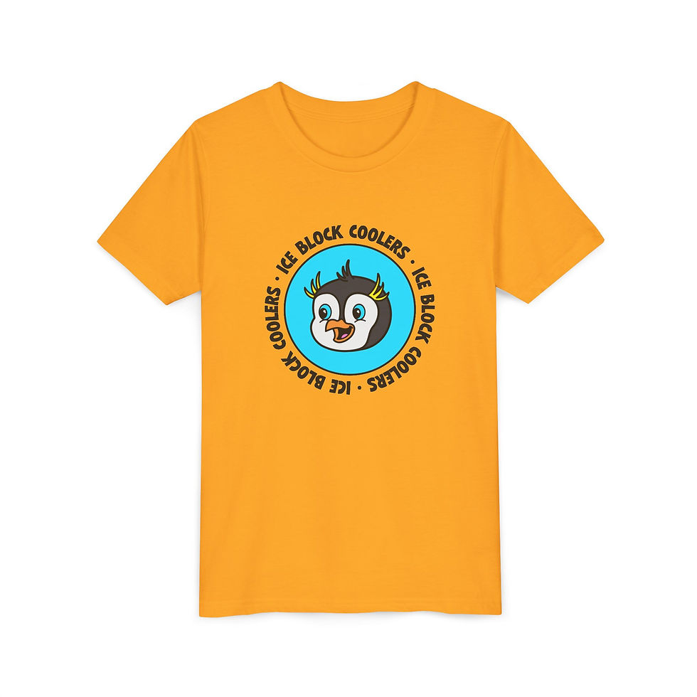 Thumbnail: Youth Tee Ice Block Coolers Penguin Emblem Logo
