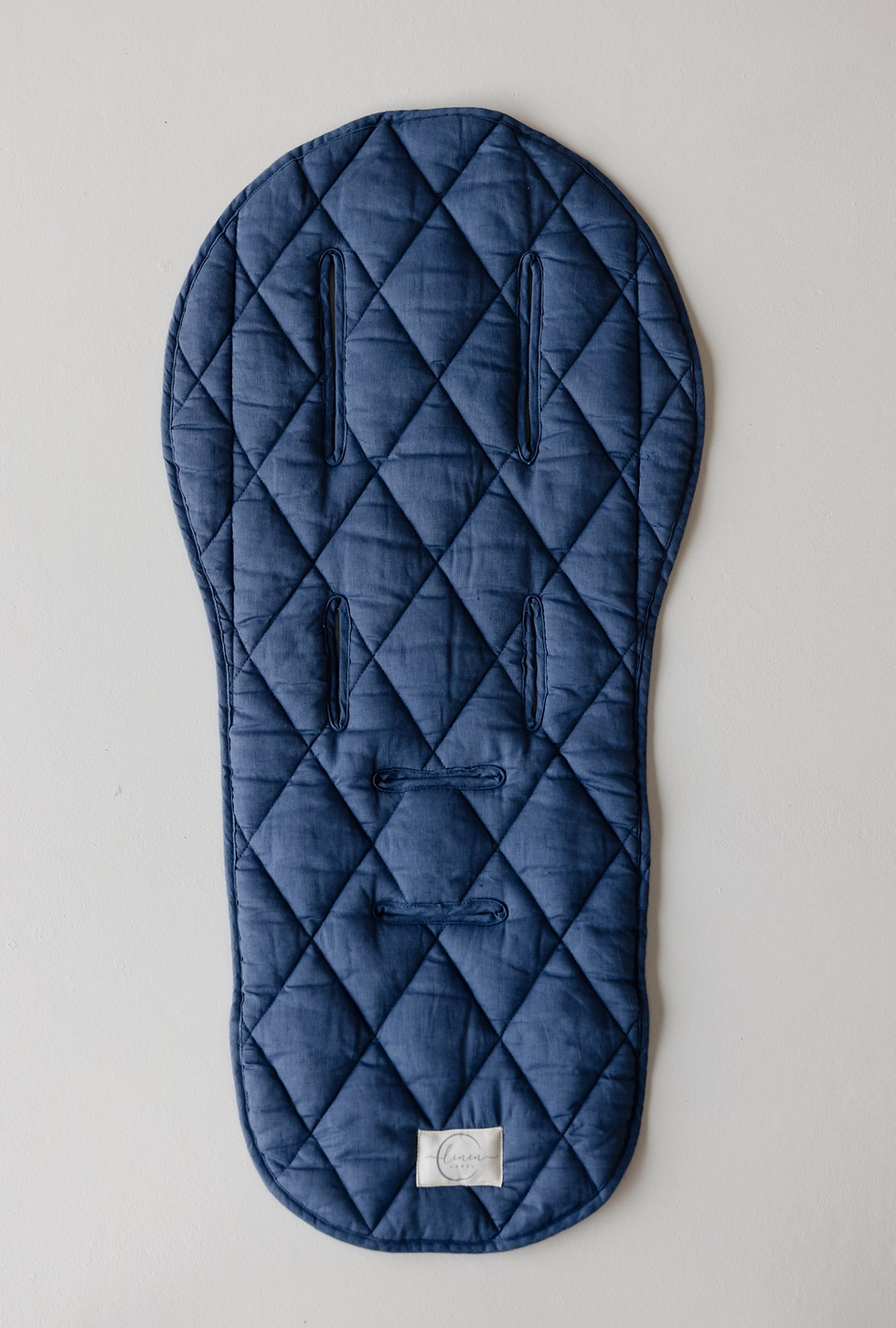 Thumbnail: Diamond Quilted Linen Pram Liner - Linen Label