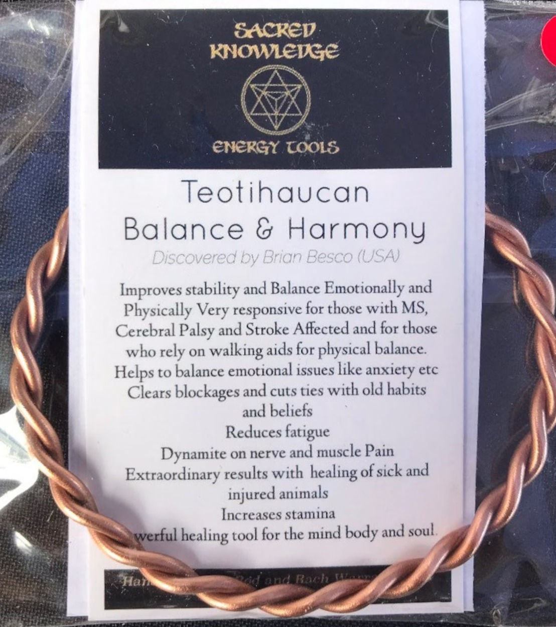 Closed Copper Tensor Ring Bracelet - Teotihaucan Balance & Harmony