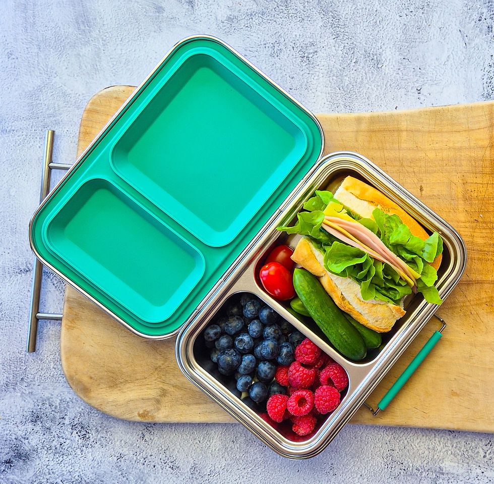 Thumbnail: Kids Stainless Steel Bento Leakproof Lunchbox - 2 Part - Ecococoon