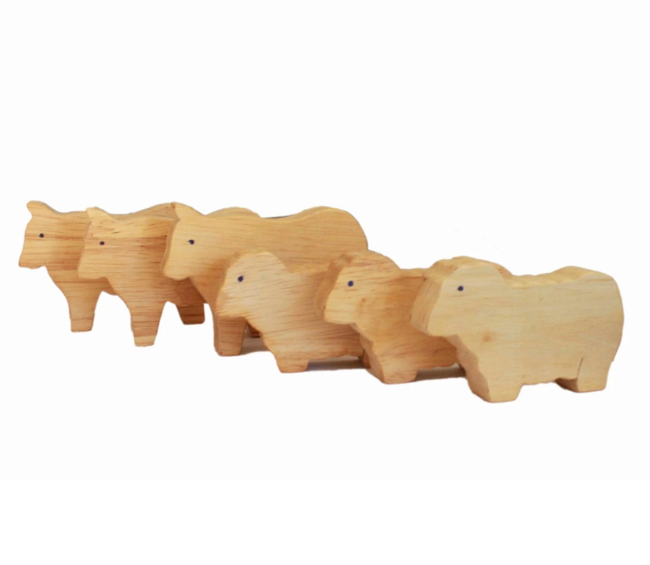 Handmade Wooden Cattle Truck - Children's Natural Toys