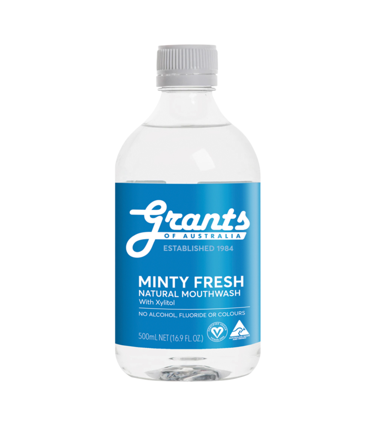 Natural Mouthwash with Xylitol - Minty Fresh - 500ml - Grants