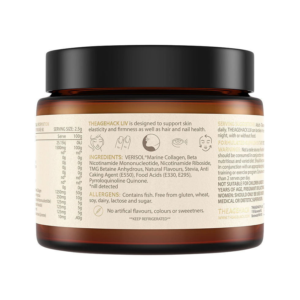 Thumbnail: LIV - NMN | NR | Resveratrol | TMG | PQQ | Collagen - The Age Hack 150g