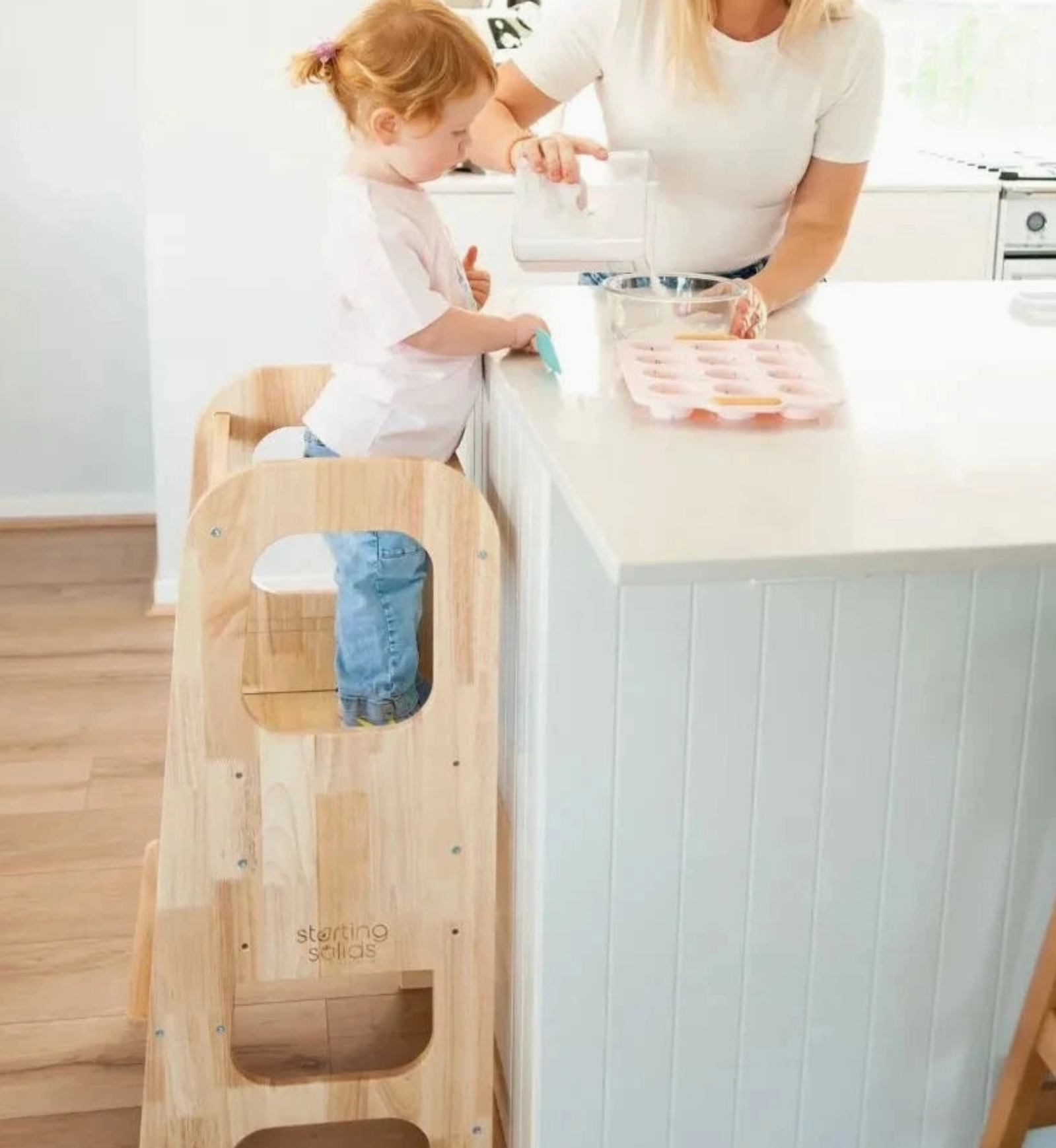 Oak Wood Toddler Learning Tower - Starting Solids