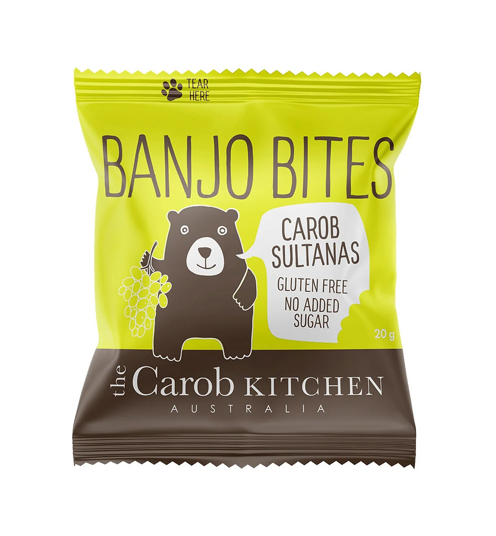 Banjo Bites - Organic Carob Coated Sultanas - The Carob Kitchen