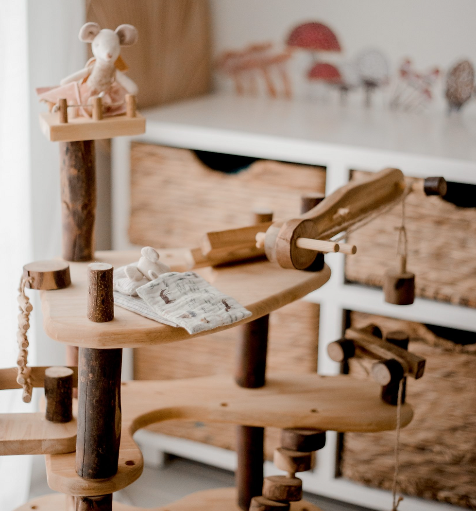 Thumbnail: Handmade Wooden Three Level Tree House - Kids Imaginative Play Toy
