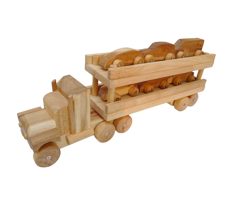 Thumbnail: Handmade Wooden Car Transporter Truck - Children's Natural Toys