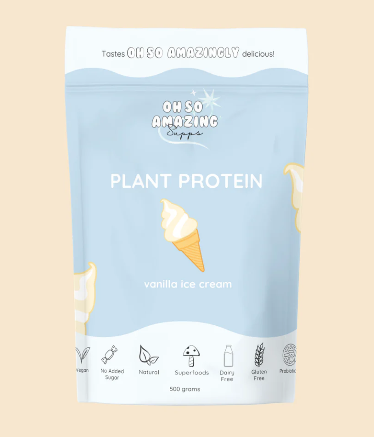 Plant Protein - Vanilla Ice Cream - Oh So Amazing Supps