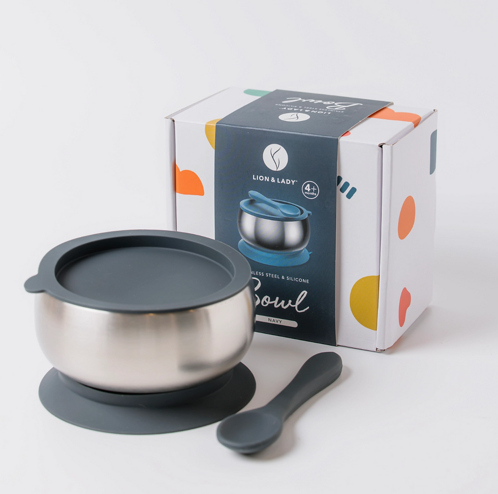 Thumbnail: Toddler 18/8 Stainless Steel Suction Bowl - Lion & Lady