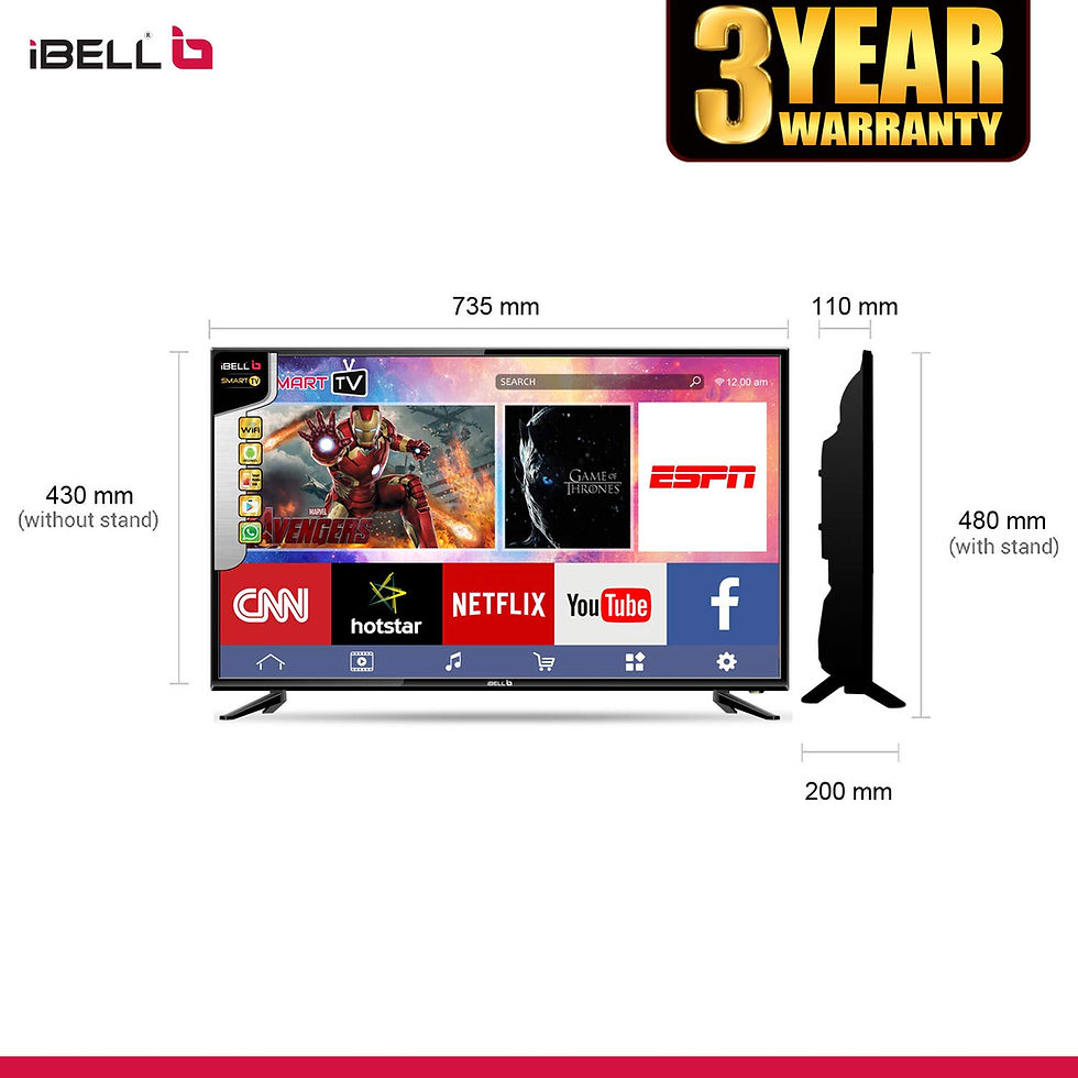 Thumbnail: iBELL 80 cm (32 Inches) HD Ready Smart LED TV IBLLES320E