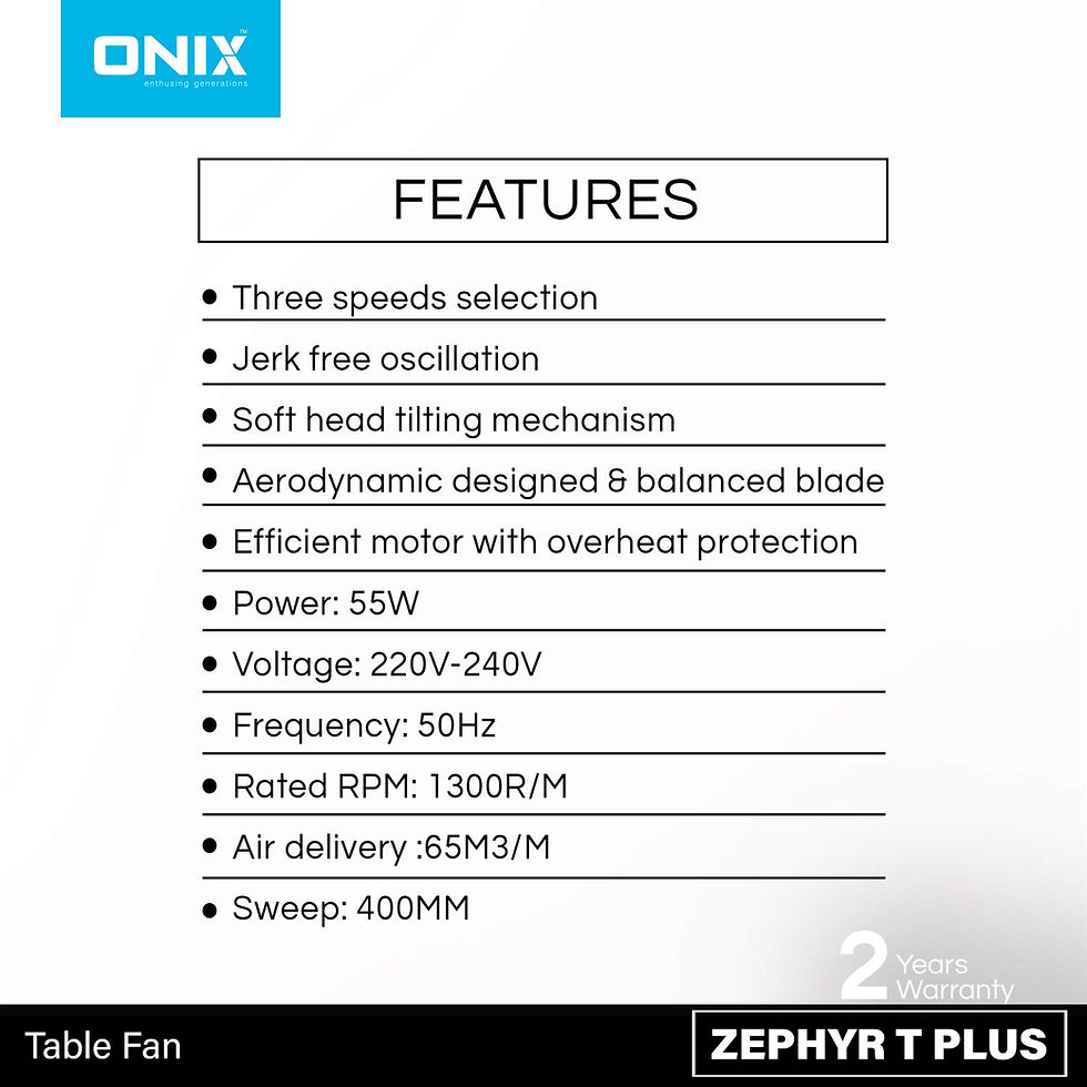 Thumbnail: ONIX ZEPHYR Table Fan